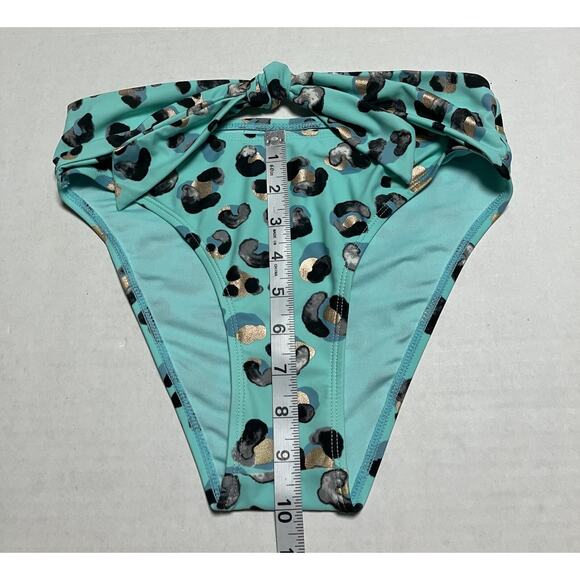 Womens Girls BCBG Two Piece Swim Suit Bikini Swimwear Abstract Print Teal XS EUC - Picture 13 of 15